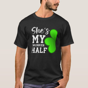 T-shirt Couple Shamrock Elle est My Drunker Half -Funny St