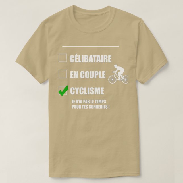 T-shirt couple simple vélo 2 (Design devant)