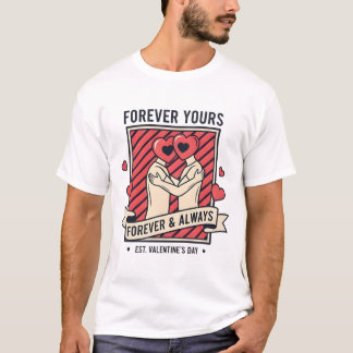 T-shirt Couple surréaliste "À jamais vôtre" aux têtes en f
