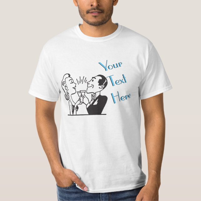 T-shirt Couple Toasting Vintage Modèle (Devant)