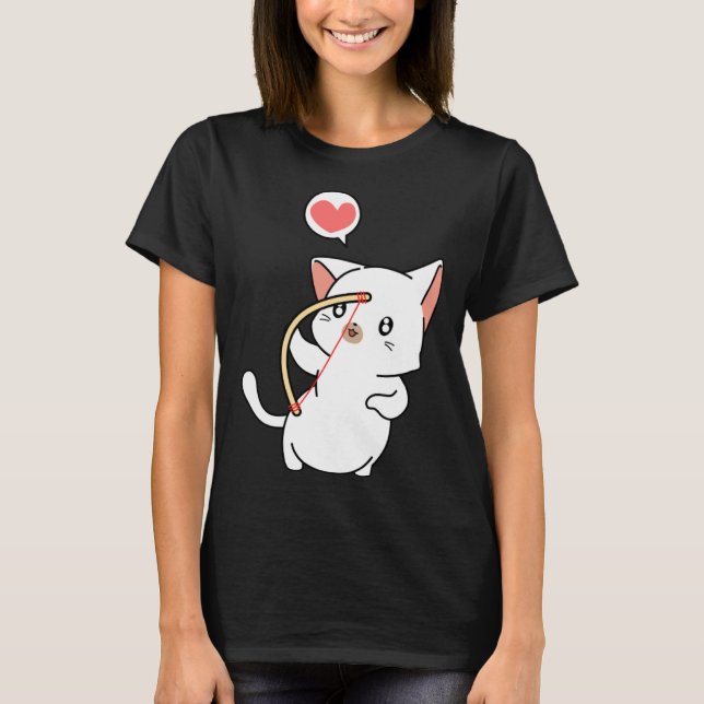 T-shirt Couple Valentines Jour Chat Cupide Correspondant C (Devant)