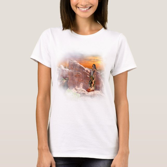 T-shirt Couple Vignette amérindienne (Devant)