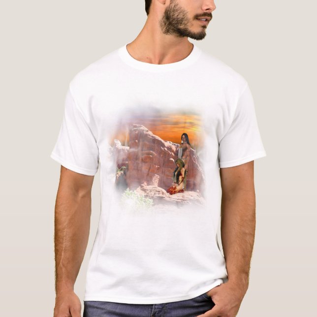 T-shirt Couple Vignette amérindienne (Devant)