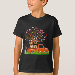 T-shirt Couple Yorkie Chien Rouge Camion Bunny Oeuf Oreill