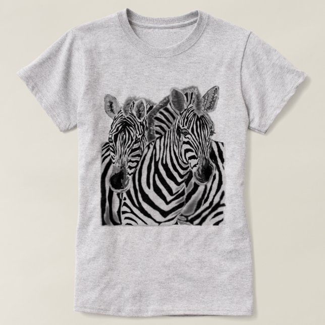 T-shirt couple Zebra (Design devant)