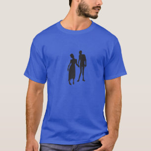 T-shirt Couple Zombie - Petite amie petite amie Silhouette