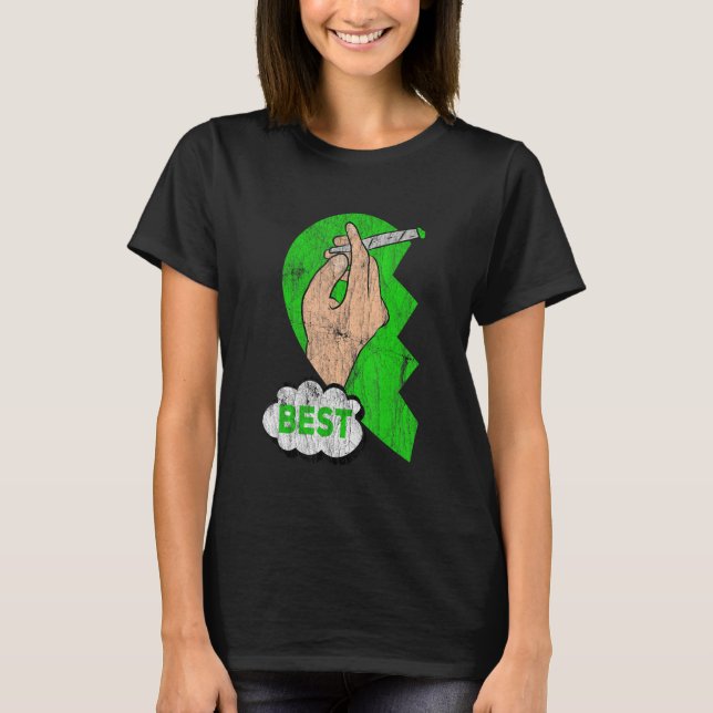T-shirt Couples correspondant aux meilleurs bourgeons Weed (Devant)
