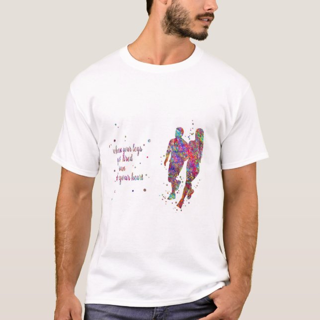 T-shirt Couples de coureur, femme courante et homme, (Devant)