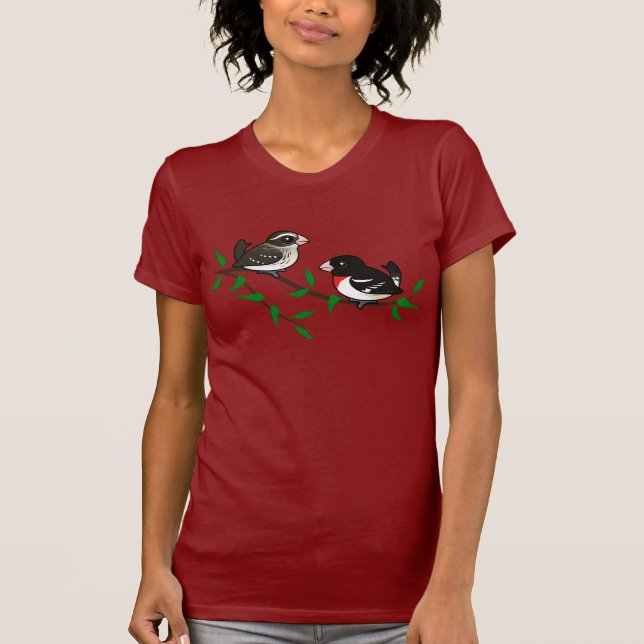 T-shirt Couples de gros-bec de Rose-breasted (Devant)