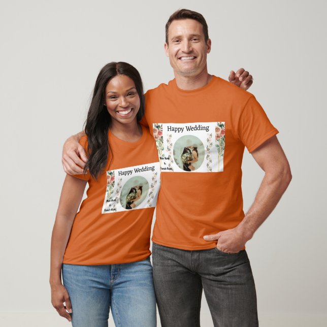 T-shirt Couples de mariage de couleur orange Texas Nice (Unisexe)