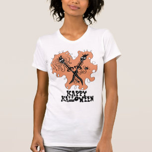 T-shirt Couples de squelettes mignons Blade Doodle Joyeux 