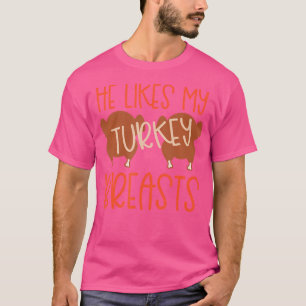 T-shirt Couples De Thanksgiving Turquie Breast Elle Aime M