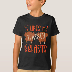 T-shirt Couples De Thanksgiving Turquie Breast Elle Aime M