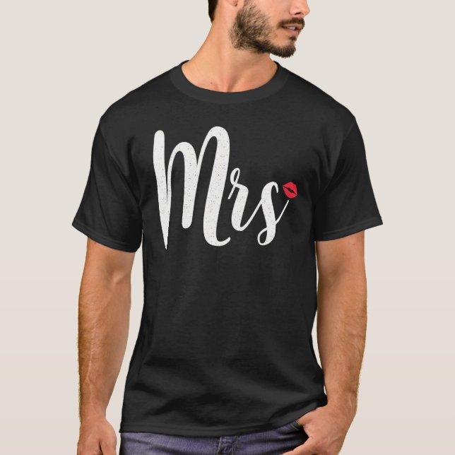 T-shirt Couples en lune de miel M. Mme Just Marié Nouveau  (Devant)