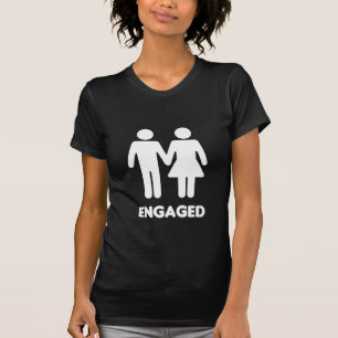T-shirt Couples engagés (silhouette blanche)