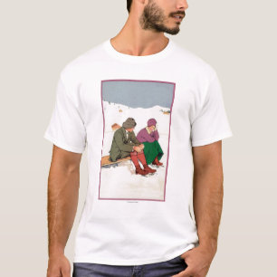 T-shirt Couples faisant une pause de patinage de glace