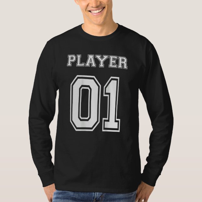 T-shirt Couples Gamer Gaming Player 01 Print on back King (Devant)