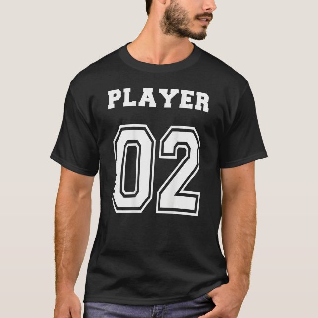 T-shirt Couples Gamer Gaming Player 02 Print on back King (Devant)