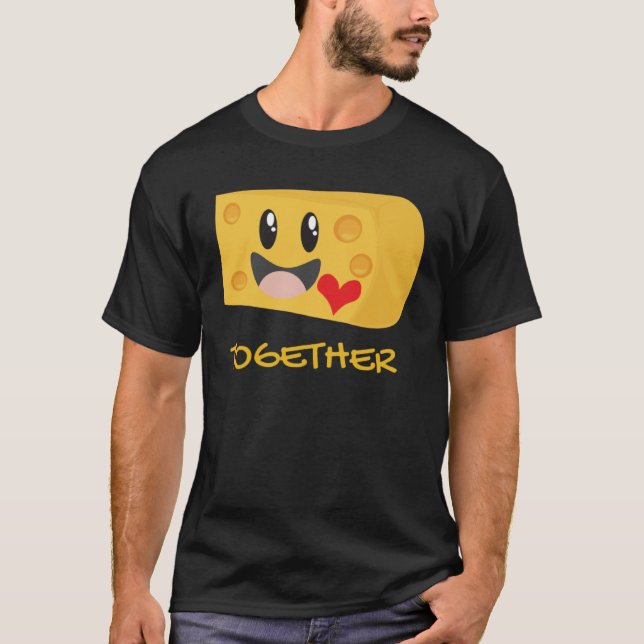 T-shirt Couples Macaroni et fromage Mieux ensemble Couple (Devant)