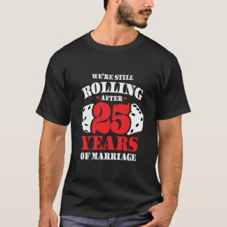 T-shirt Couples Mariés 25 Ans - Funny 25E Mariage Anni
