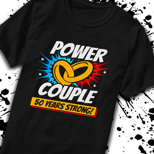 T-shirt Couples Mariés 50 Ans de Mariage 50 Ans de Force