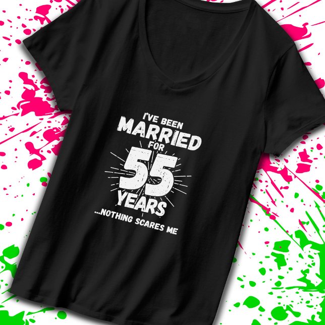 T-shirt Couples mariés 55 ans drôle 55e anniversaire (Celebrate your 55 year anniversary milestone with our t-shirt designed to get laughs! -Teemixer)