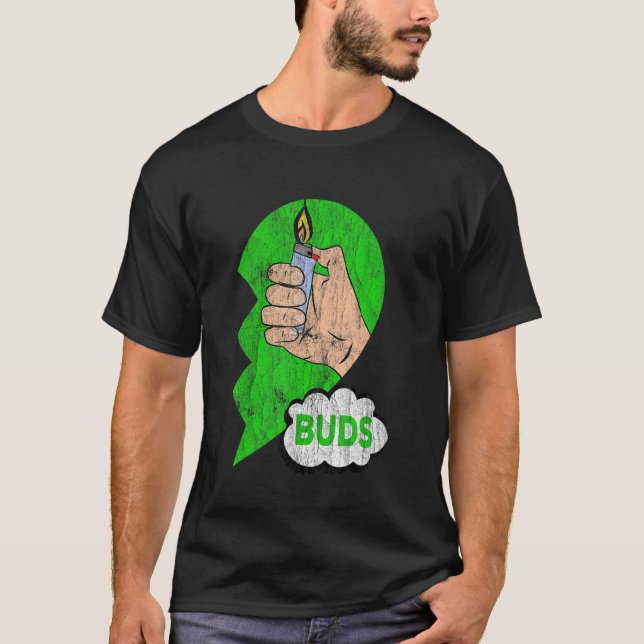 T-shirt Couples Matching Best Buds Weed Funny Joint Stoner (Devant)
