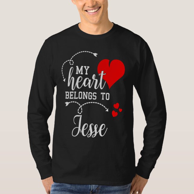 T-shirt Couples Matching  My Heart Belong to Jesse  My Lov (Devant)