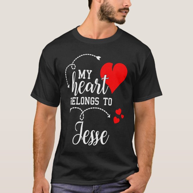 T-shirt Couples Matching  My Heart Belong to Jesse  My Lov (Devant)