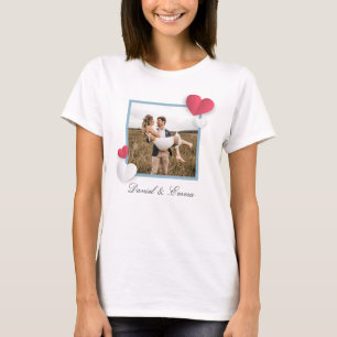 T-shirt Couples personnalisés Nom photo Texte personnalisé