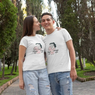 T-shirt Couples personnalisés - Noms et date perso