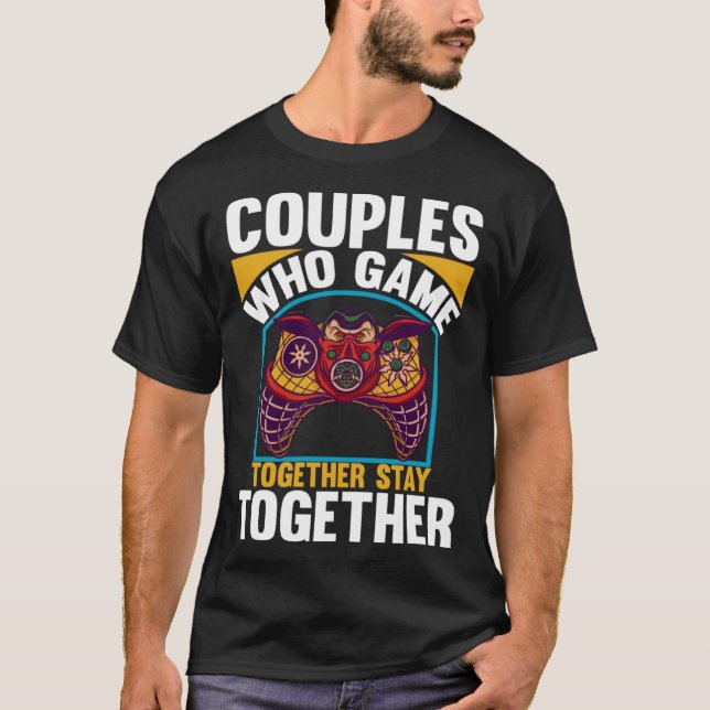 T-shirt Couples Qui Jouent Ensemble Restent Ensemble Jeu V (Devant)