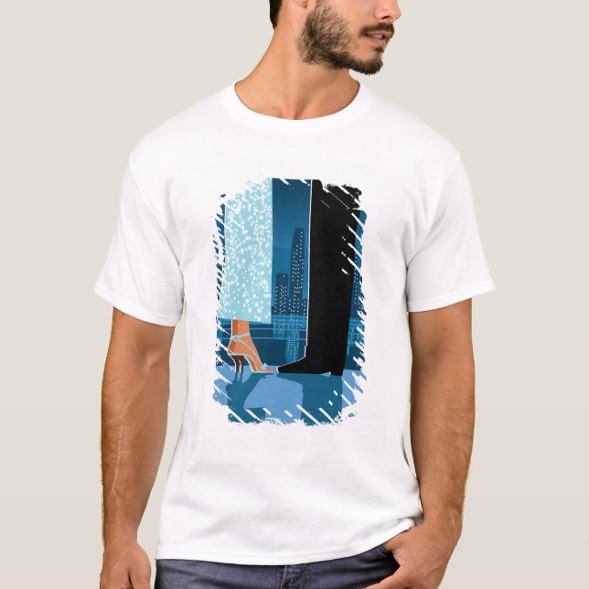 T-shirt Couples romantiques dans la ville (Devant)