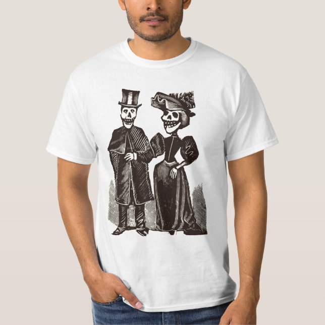 T-shirt Couples squelettiques (Devant)