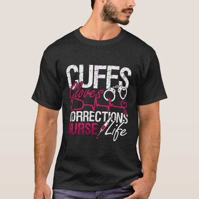 T-shirt Coupons Gants Corrections Prison Infirmière Correc (Devant)