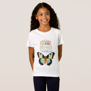 T-Shirt Courage constate la résilience : Papillon Dessin