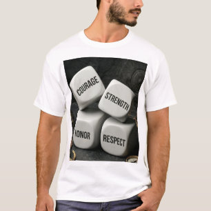 T-shirt Courage Force Honneur Respect Dés Spartiate Guerri