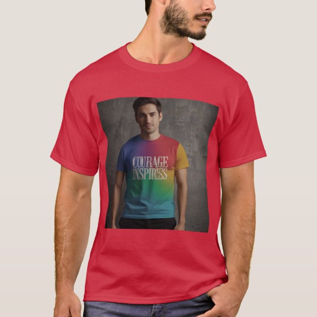 T-shirt Courage inspire le progrès - Inspiration multicolo (Devant)