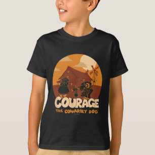 T-shirt Courage Le Chien Lâche Halloween Cowardly Haunly