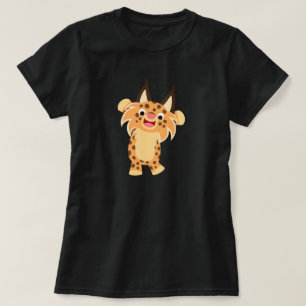 T-shirt courageux mignon de femmes de chat sauvage