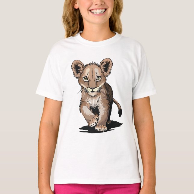 T-shirt Courageux Petits Lions Cub Enfants (Devant)
