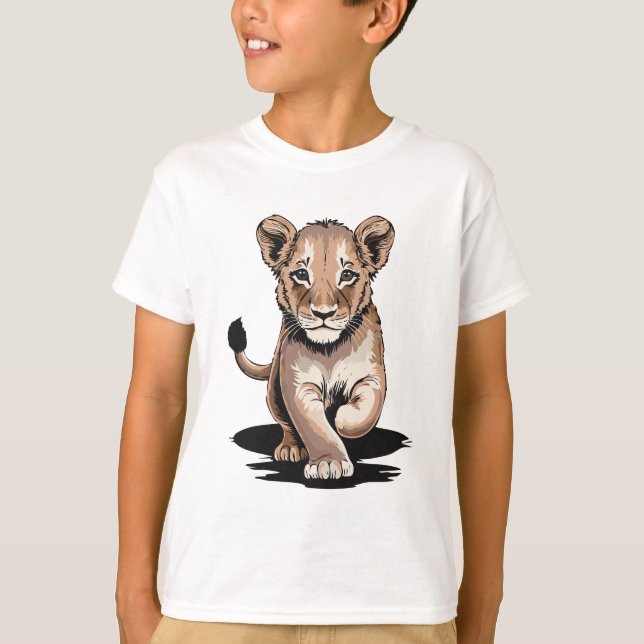 T-shirt Courageux Petits Lions Cub Enfants (Devant)
