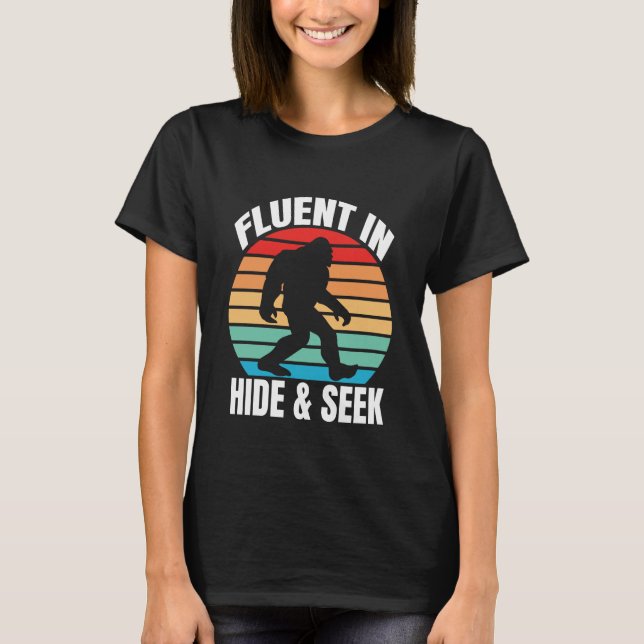 T-shirt Courant à cache-cache drôle Bigfoot  (Devant)