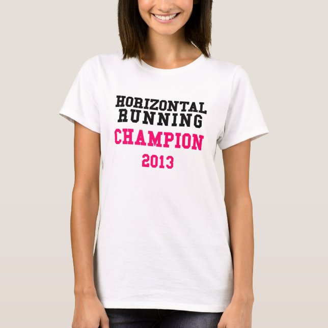 T-shirt courant horizontal de dames du champion (Devant)