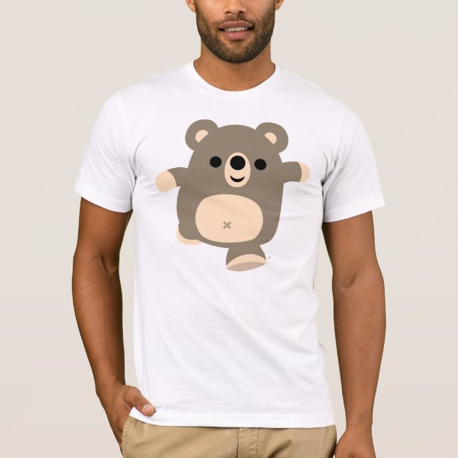 T-shirt courant mignon d'ours de bande dessinée (Devant)