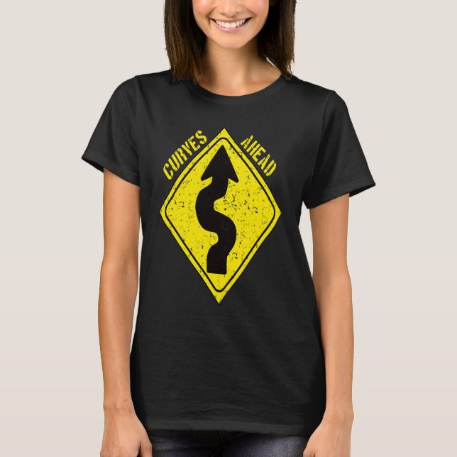 T-shirt Courbes d'avertissement à l'avant (Devant)