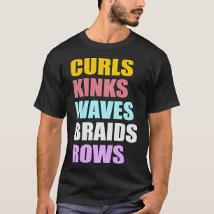 T-shirt Courbes femmes Kinks Waves Braids Rangées Graphiqu