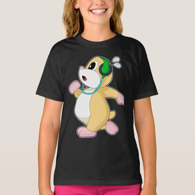 T-shirt Coureur de hamster Sports de course (Devant)