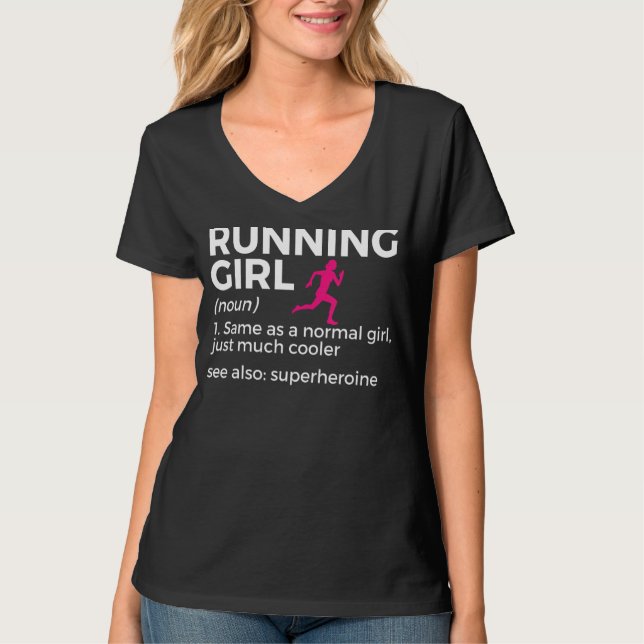 T-shirt Coureur de la définition de fille drôle (Devant)