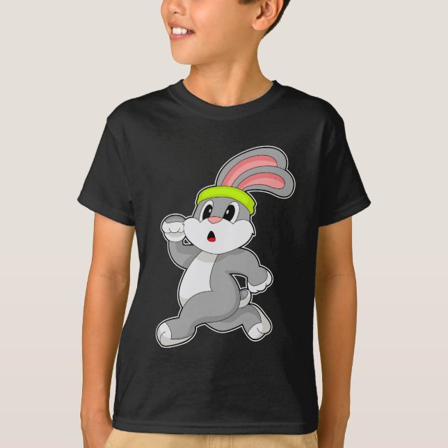 T-shirt Coureur de lapin faisant du sport (Devant)